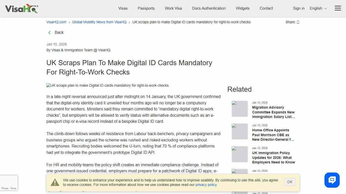 UK scraps plan to make Digital ID cards mandatory for right-to-work checks