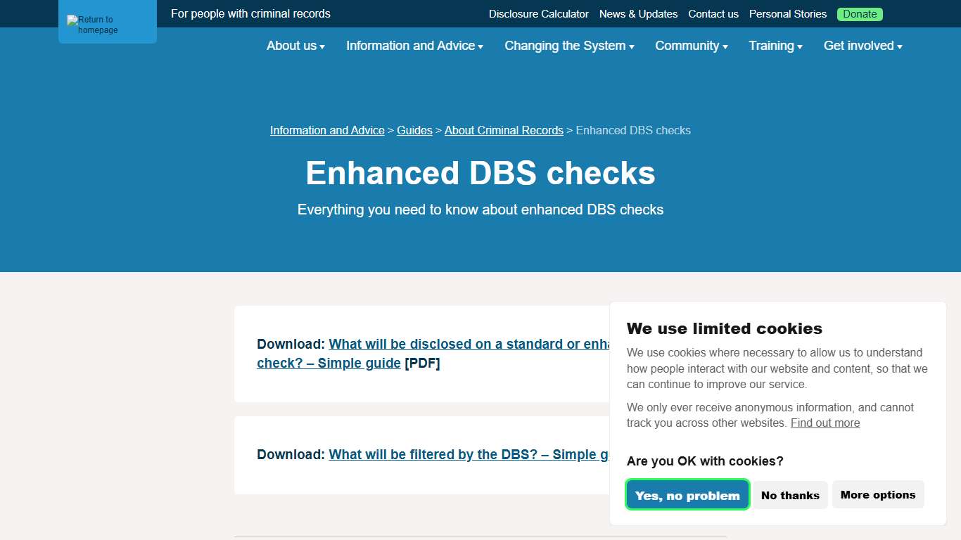 Enhanced DBS checks - Unlock